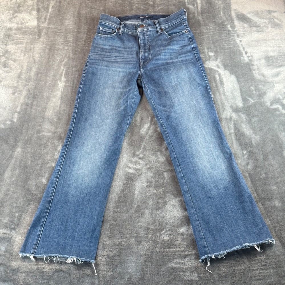 Lucky Brand Women's Uni Boot Jeans Bootcut Size‎ 27 Raw Hem High Waist